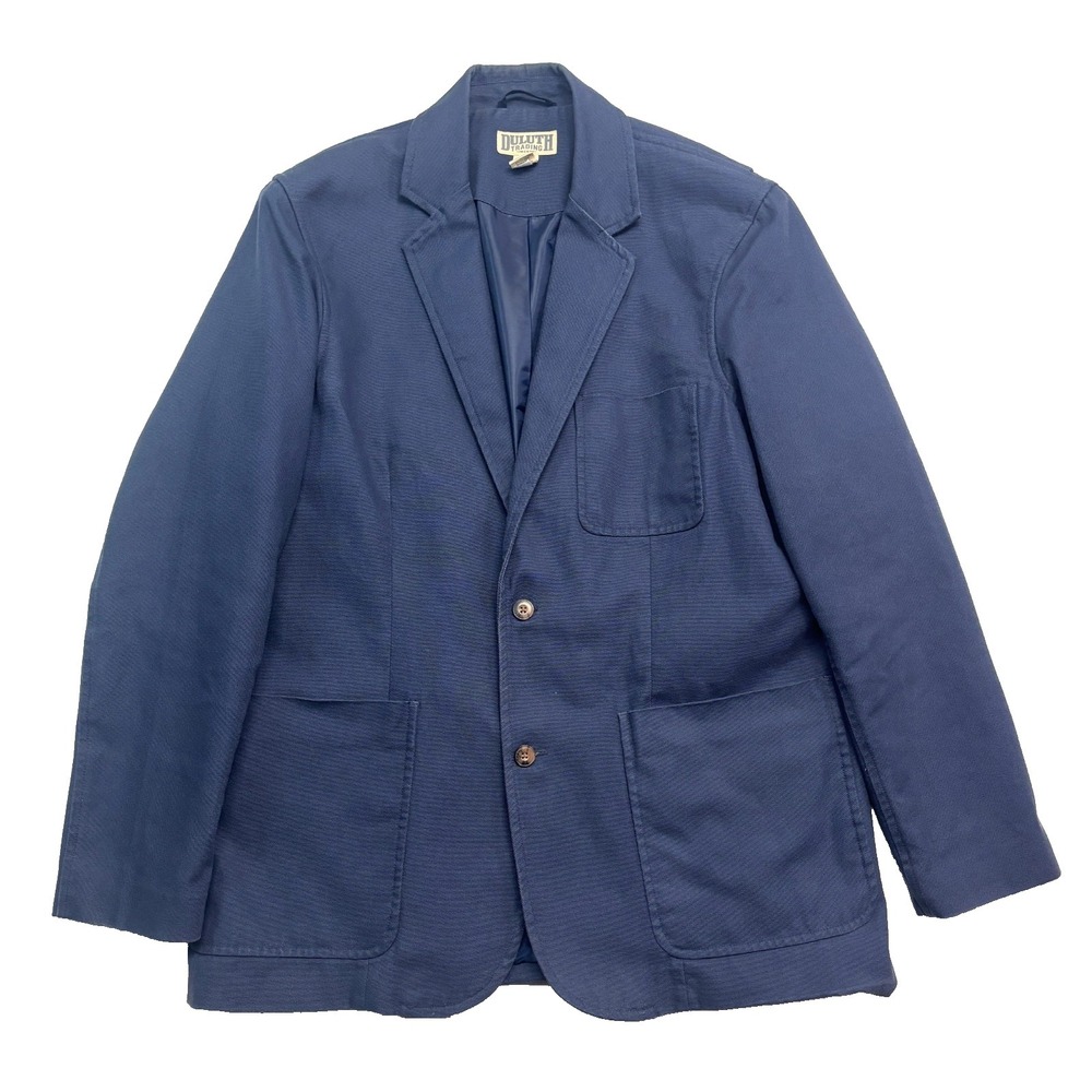 Duluth Trading‎ XLT 50L Navy Blue Presentation Jacket Blazer Canvas Cotton Work